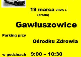 Informacja‼️ dla mieszkańców w dniu 19 marca 2025 bezpłatne badanie👩‍⚕️ wzroku na parkingu przy Ośrodku Zdrowia w Gawłuszowicach🤓