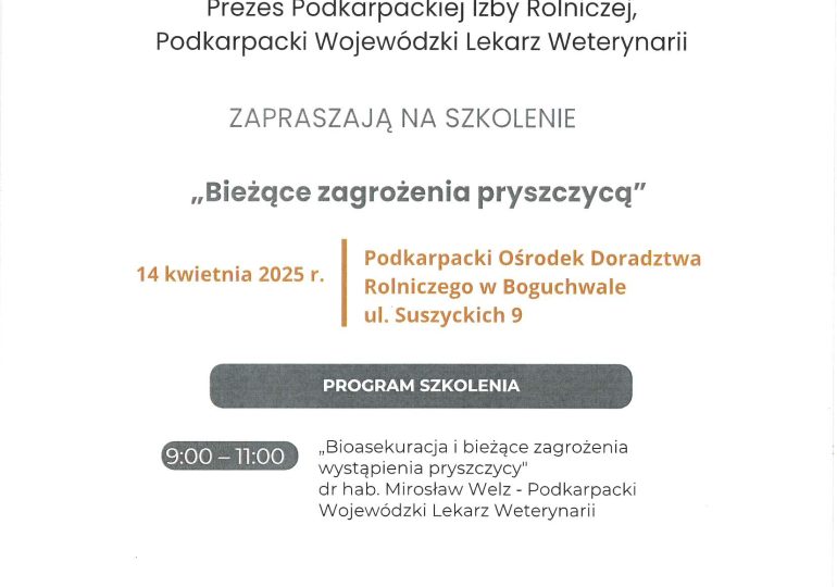 ZAPROSZENIE NA SZKOLENIE