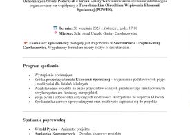 Serdecznie zapraszamy przedstawicieli Stowarzyszeń, Kół Gospodyń Wiejskich oraz Ochotniczych Straży Pożarnych z terenu Gminy Gawłuszowice na spotkanie informacyjne organizowane we współpracy z Tarnobrzeskim Ośrodkiem Wspierania Ekonomii Społecznej (POWES).