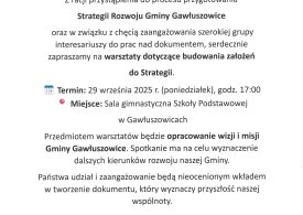 Zaproszenie na warsztaty "Strategia Rozwoju dla Gminy Gawłuszowice"