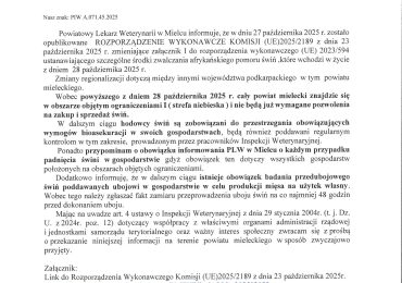 Ogłoszenie Inspekcji Weterynaryjnej