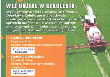 Uwaga Rolnicy! Szkolenia chemizacyjne – nabór otwarty