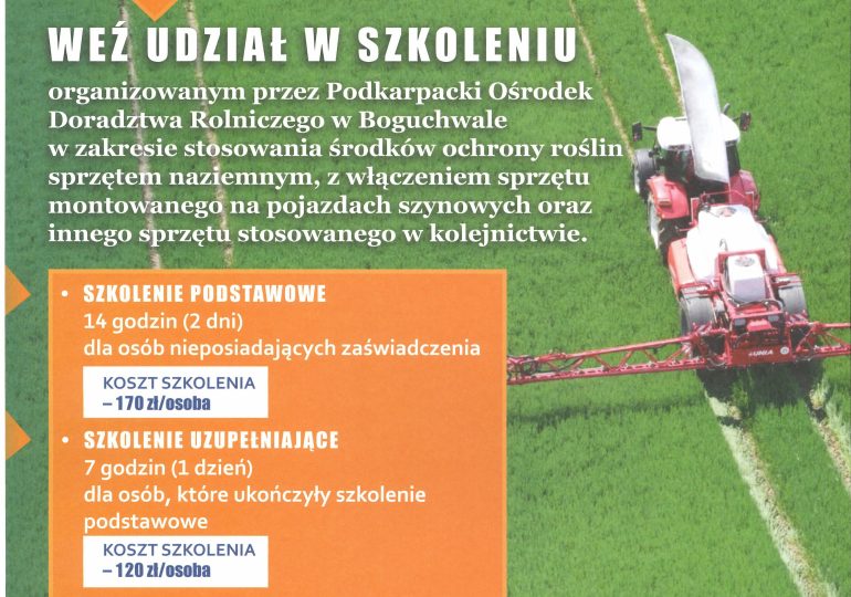 Uwaga Rolnicy! Szkolenia chemizacyjne – nabór otwarty