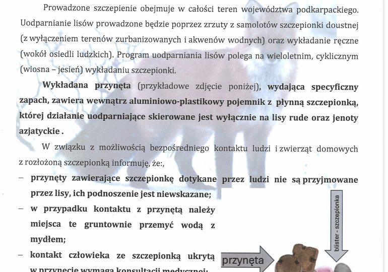Komunikat Podkarpackiego Wojewódzkiego Lekarza Weterynarii